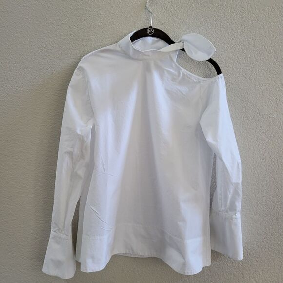 Eudon Choi shirt open shoulder Top size 6 S - Picture 1 of 12